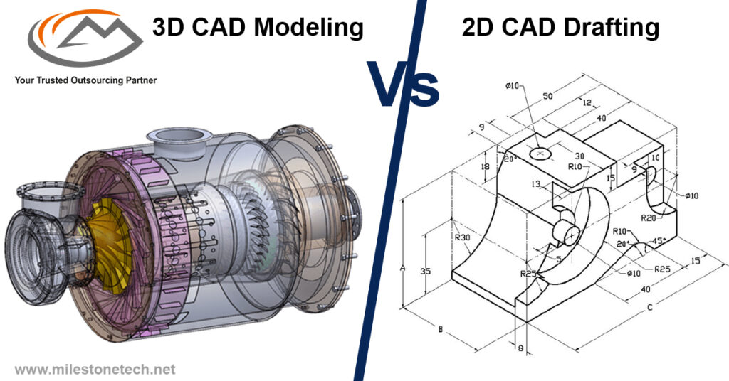 3D CAD Modeling Vs. 2D CAD Drafting.