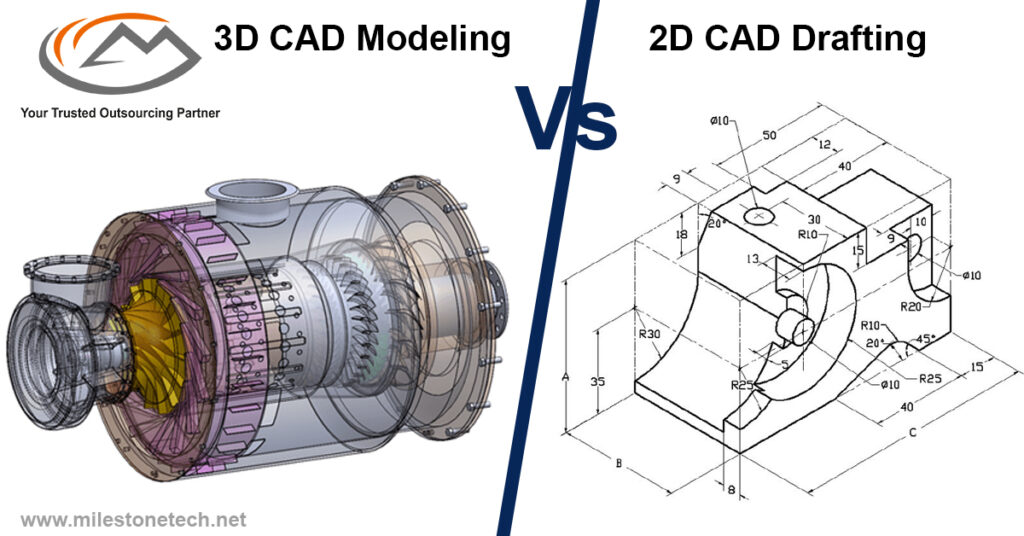 3D CAD Modeling Vs 2D CAD Drafting Milestone PLM 2d-vs-3d-what-s-the-difference-with-table