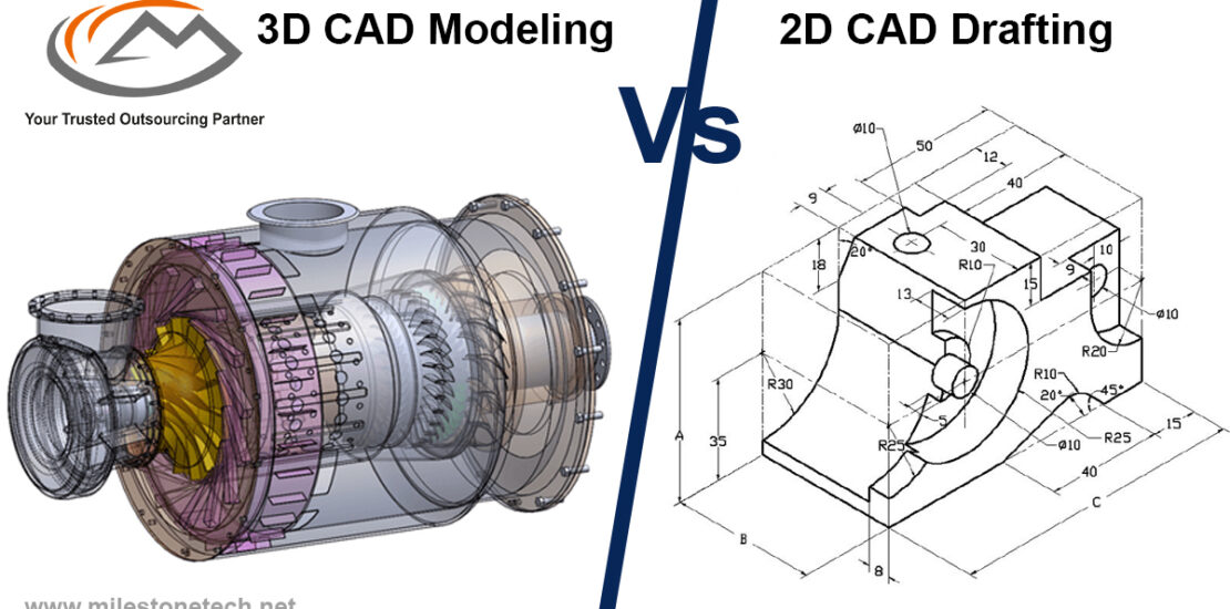 3D CAD Modeling Vs. 2D CAD Drafting.